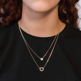 DKNY gold black double layer pendant necklace 16 inches, UK version