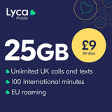 Argos Lyca Mobile 25GB Pay As You Go SIM Card- Buy online at McGrocer