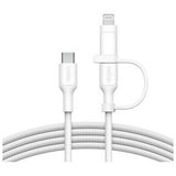 Belkin 2-in-1 USB-C and Lightning cable 1.5m white, imported from the UK
