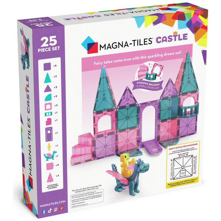 MAGNA-TILES Castle 25 piece magnetic set (British brand)