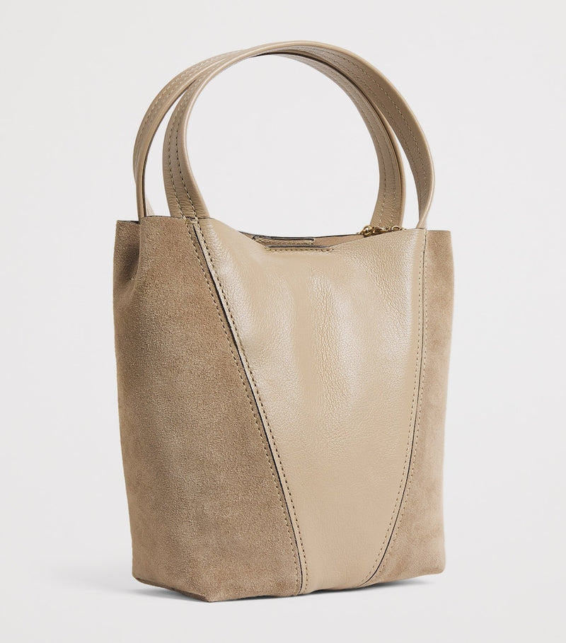 Chloé small leather-suede Spin tote bag, imported from the UK