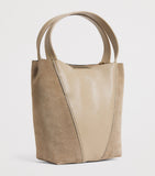 Chloé small leather-suede Spin tote bag, imported from the UK