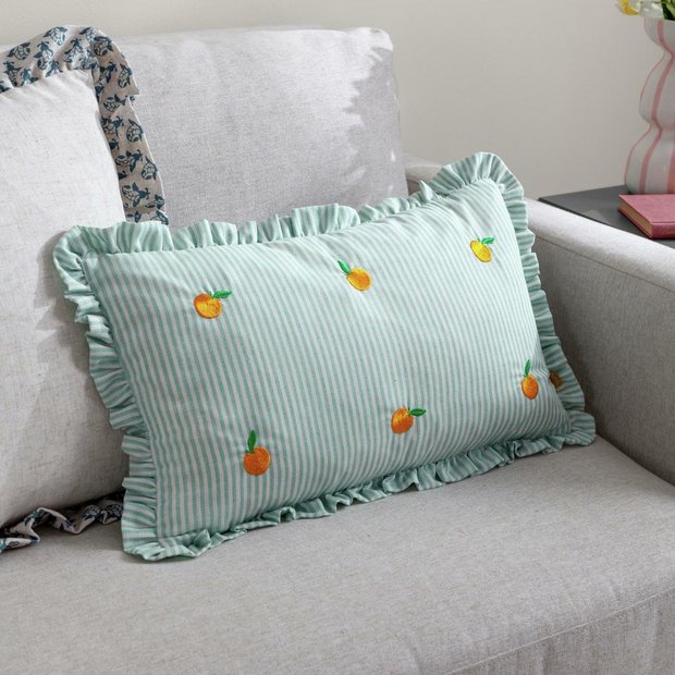furn Les Fruites Oranges cushion light blue 30x50cm (British brand)