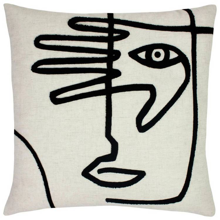 Furn tufted geometric cushion in white, 50x50cm, UK version