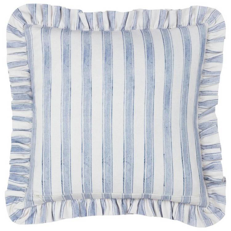 furn Noortje stripe ruffle cushion 45x45cm, imported from the UK
