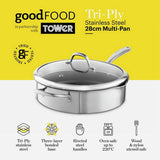 good FOOD Tri Ply multi pan 28cm - British product