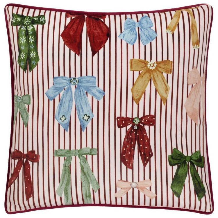 furn Noortje Bows Cushion pink 45x45cm - British product