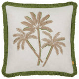 furn palm tree fringe cushion green 45x45cm - British product