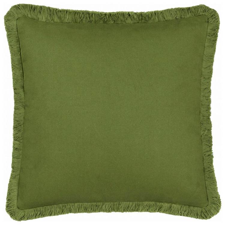 furn palm tree fringe cushion green 45x45cm - British product