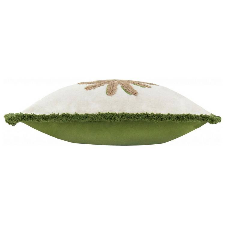 furn palm tree fringe cushion green 45x45cm - British product