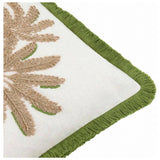 furn palm tree fringe cushion green 45x45cm - British product