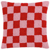 Heya Home check tufted cushion pink 45x45cm (British brand)