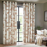 Argos Hoem Carro Eyelet Curtains - Brown & Cream - 137x117cm- Buy online at McGrocer