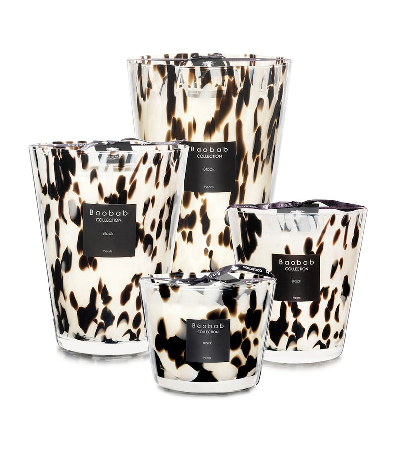Baobab Collection black rose and ginger scented candle in glass holder, 24cm - British product