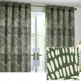 Hoem olive eyelet curtains 117x137cm, UK version