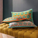 Argos Paoletti Casa Embroidered Velvet Cushion - Ochre - 30x60cm- Buy online at McGrocer