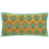Paoletti embroidered cushion ochre 30x60cm - British product