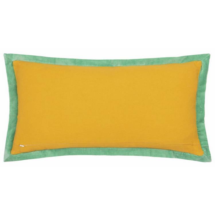 Paoletti embroidered cushion ochre 30x60cm - British product