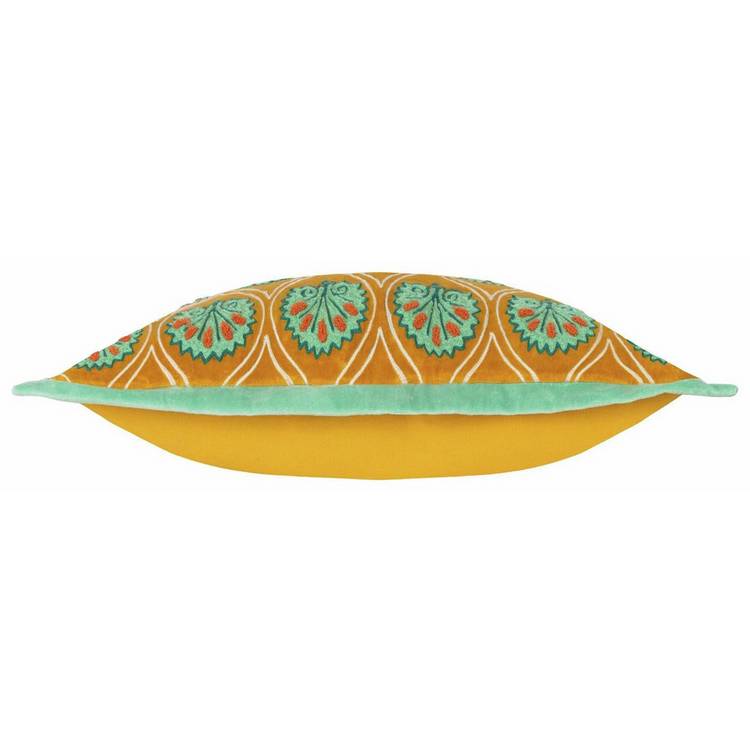 Paoletti embroidered cushion ochre 30x60cm - British product