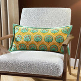 Paoletti embroidered cushion ochre 30x60cm - British product