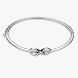 Revere sterling silver infinity diamond studded bangle, imported from the UK
