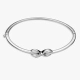 Revere sterling silver infinity diamond studded bangle, imported from the UK