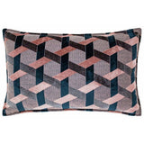 Paoletti blush velvet jacquard cushion 40x60cm, UK version