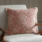 Argos Paoletti Durelle Damask Fringed Cushion Coral 50x50cm- Buy online at McGrocer