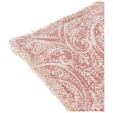 Paoletti Durelle Damask Fringed Cushion Coral 50x50cm, imported from the UK