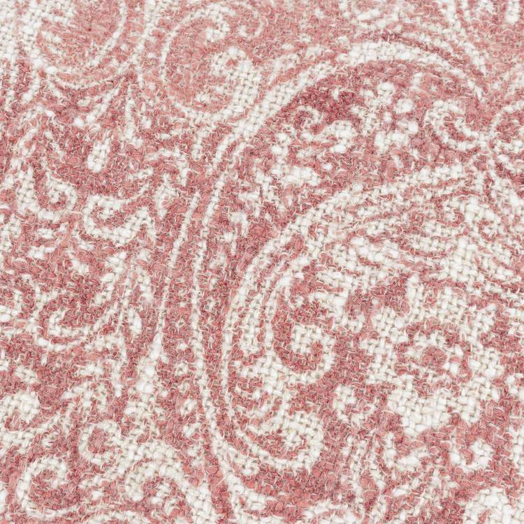 Paoletti Durelle Damask Fringed Cushion Coral 50x50cm, imported from the UK