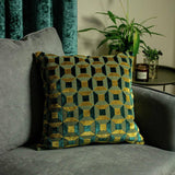 Argos Paoletti Empire Geometric Cushion Teal 45x45cm- Buy online at McGrocer