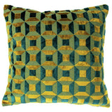 Paoletti geometric cushion teal 45x45cm (British brand)