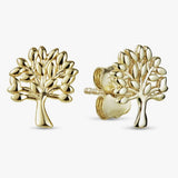 Revere Tree of Life stud earrings 9ct yellow gold - British product
