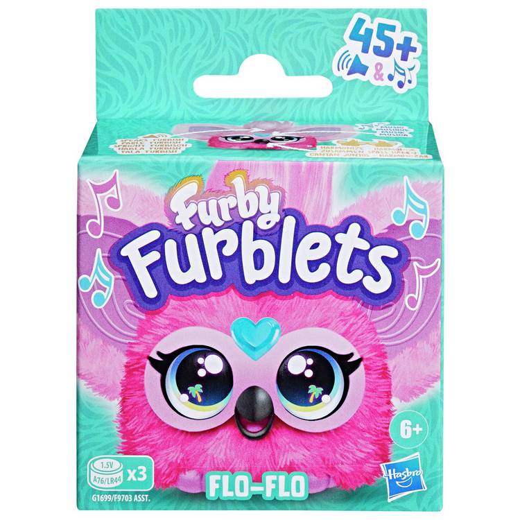 Hasbro Furby Furblet Flo Flo plush toy, UK version
