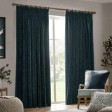 Yard Navy chenille pencil pleat curtain 117x137cm (British brand)