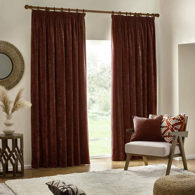 Argos Yard Chenille Pencil Pleat Curtains Nutmeg 117x137cm- Buy online at McGrocer