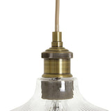 Habitat ribbed glass pendant ceiling light, brass finish, UK version