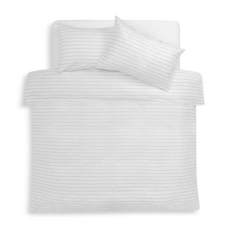 Habitat bedding set white washed stripe single, imported from the UK