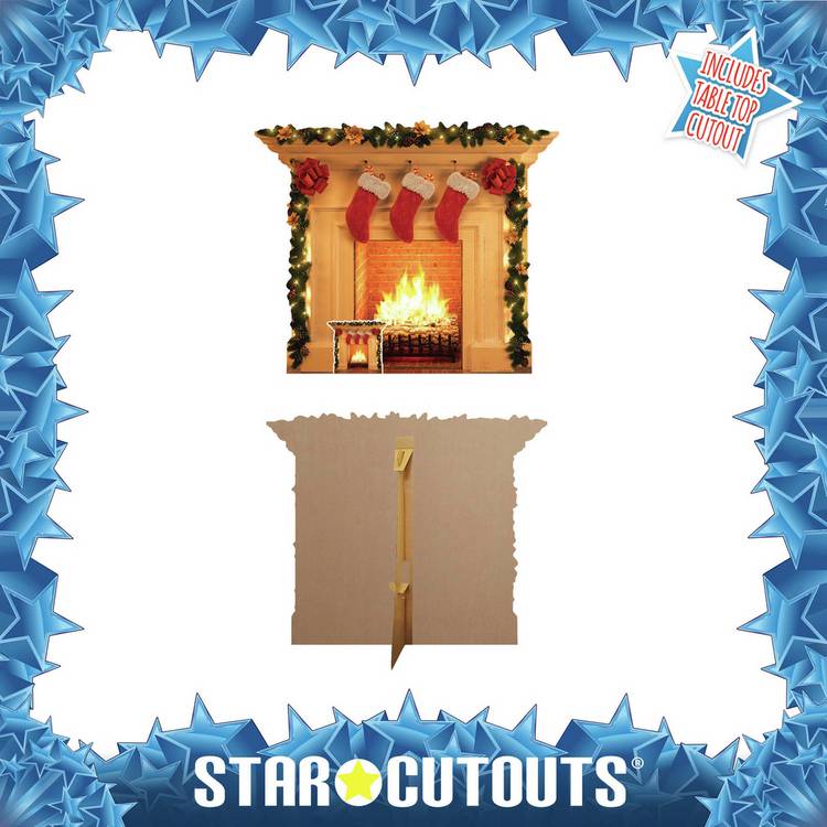 Star Cutouts lifesize Christmas fireplace cutout, imported from the UK