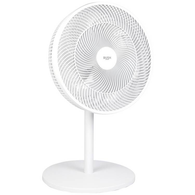 Bush white pedestal desk fan 16 inch, UK version
