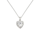 Revere sterling silver heart pendant with cubic zirconia - British product