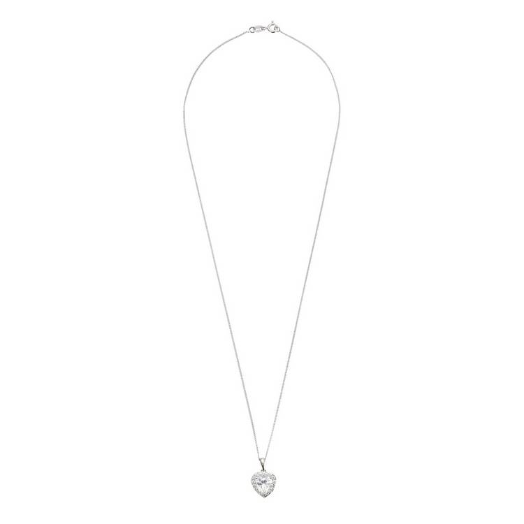 Revere sterling silver heart pendant with cubic zirconia - British product