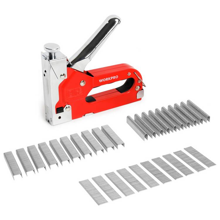 WORKPRO 3-in-1 staple gun set with carry case, imported from the UK