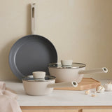 Habitat 3-piece ceramic coated pan set, imported from the UK