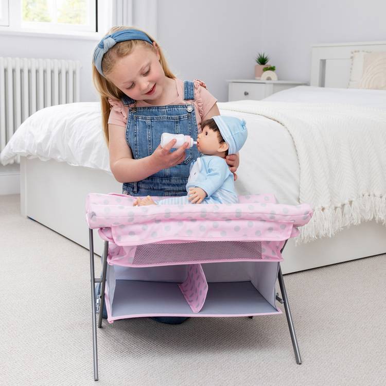 Tiny Treasures folding changing table cot doll accessory (British brand)