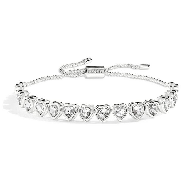 Radley silver plated heart bracelet 24cm (British brand)