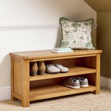 Argos Home Kent Shoe Bench natural oak 100cm (British brand)