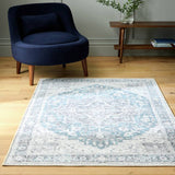 Argos Habitat Vintage Effect Blue Flatweave Runner 80x150cm- Buy online at McGrocer