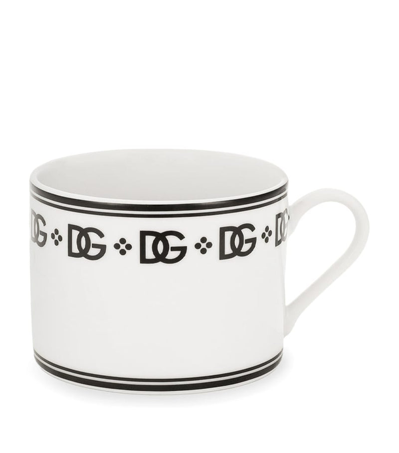 Dolce&Gabbana porcelain teacups and saucers with DG monogram, set of two - British product