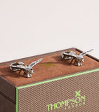 Tateossian eagle cufflinks with palladium-plated brass and Swarovski crystals, UK version